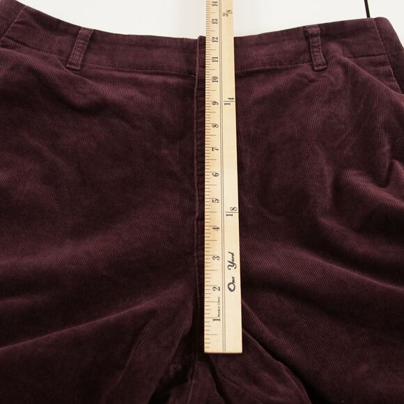 Uniqlo Wide Leg Dark Red Wine Corduroy Pants Womens Sz XL - Picture 6 of 9